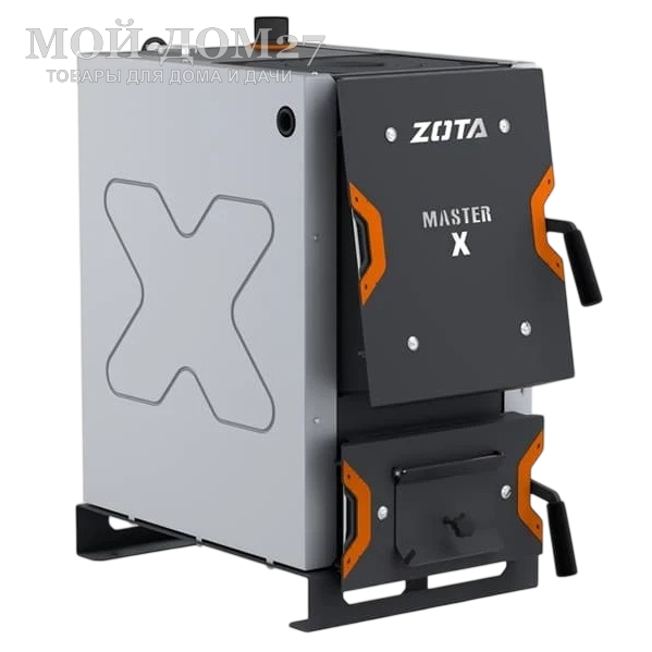 Твердотопливный котел ZOTA Master-X 18П | Мой-Дом27 | Мощность 18 кВт (отапливаемая площадь до 180 м2)
Котёл предназначен для работы на твёрдом топливе, имеет варочную плиту, с резьбовым фланцем для установки блока ТЭНов, рабочее давление в котле 3 кгс/см2.